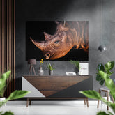 Rhinoceros Brushed Aluminium Dibond Wall Art.
